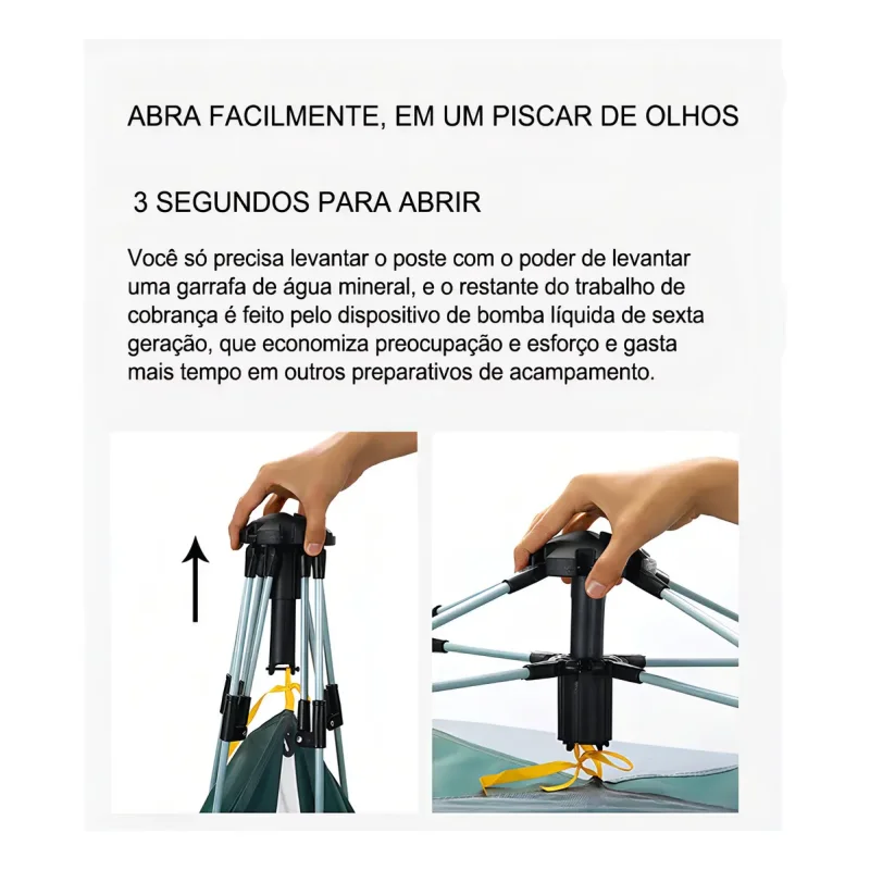 Barraca Camping Automatica Joyfox Upf 50 1500mm 3 A 4 Pessoas