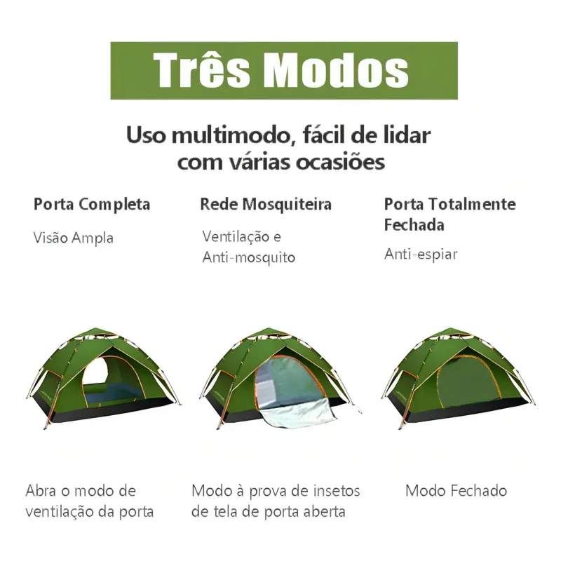 Barraca Camping Automatica Joyfox Upf 50 1500mm 3 A 4 Pessoas