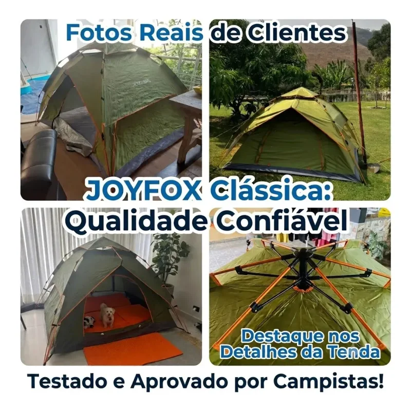 Barraca Camping Automatica Joyfox Upf 50 1500mm 3 A 4 Pessoas