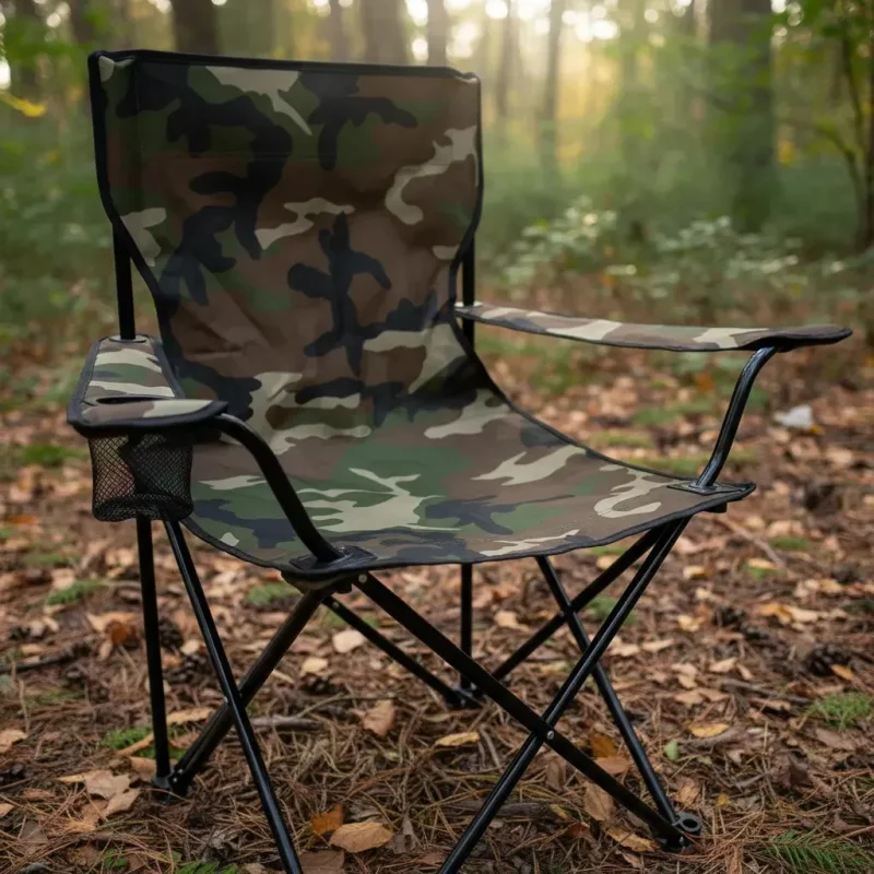 Cadeira De Camping Dobravel Camuflada Ate 150kg