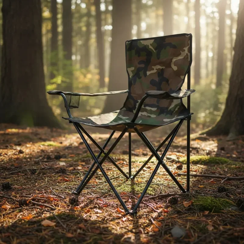 Cadeira De Camping Dobravel Camuflada Ate 150kg