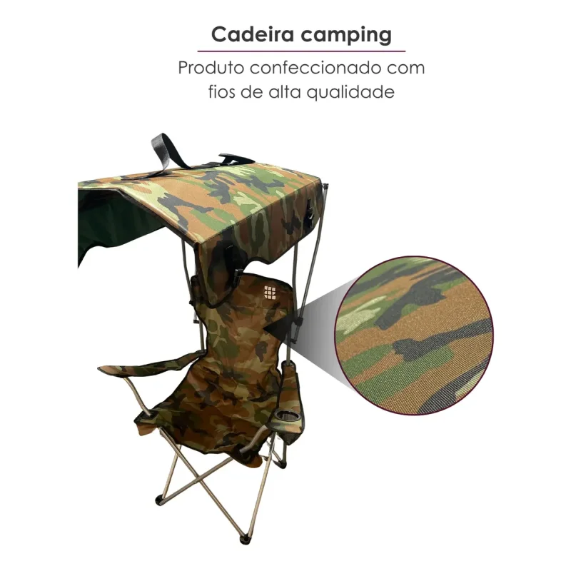 Cadeira Dobravel Camuflada Com Teto Textil Sauter