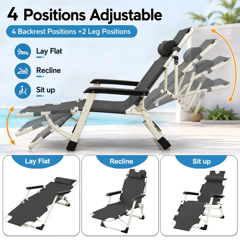 Cadeira Espreguicadeira Reclinavel Dobravel Gravidade Zero 120kg