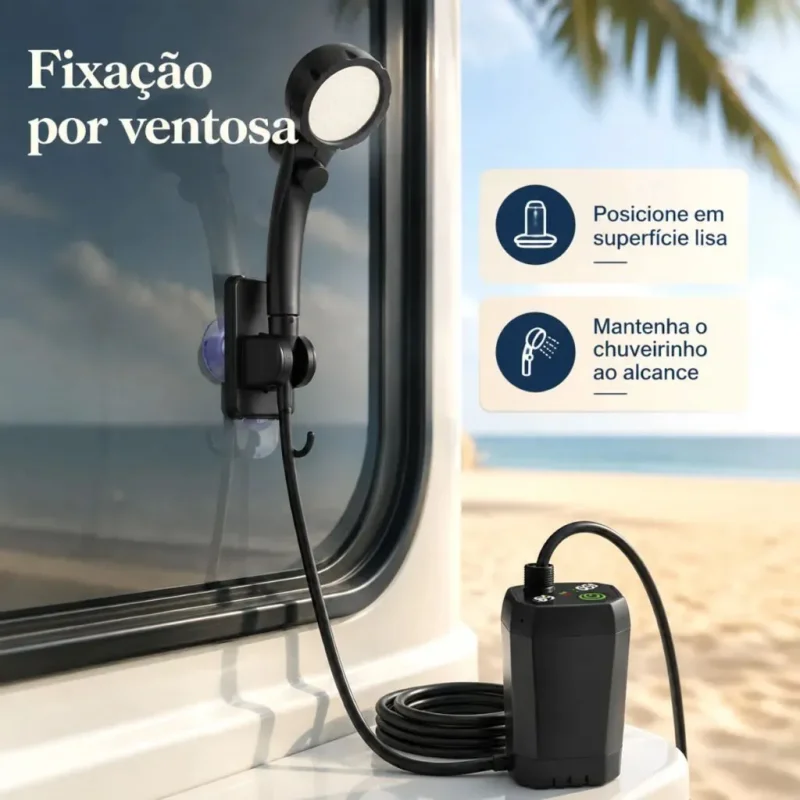 Chuveiro Portatil Recarregavel Usb 6000mah Para Camping E Pet