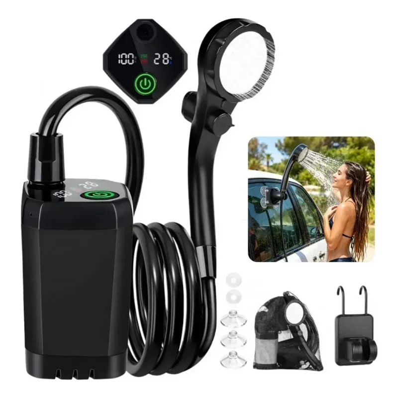 Chuveiro Portátil Recarregável USB 6000mAh para Camping e Pet