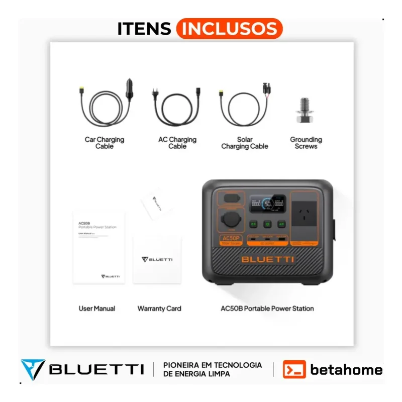 Estacao De Energia Portatil Bluetti Ac50p 504wh 700w