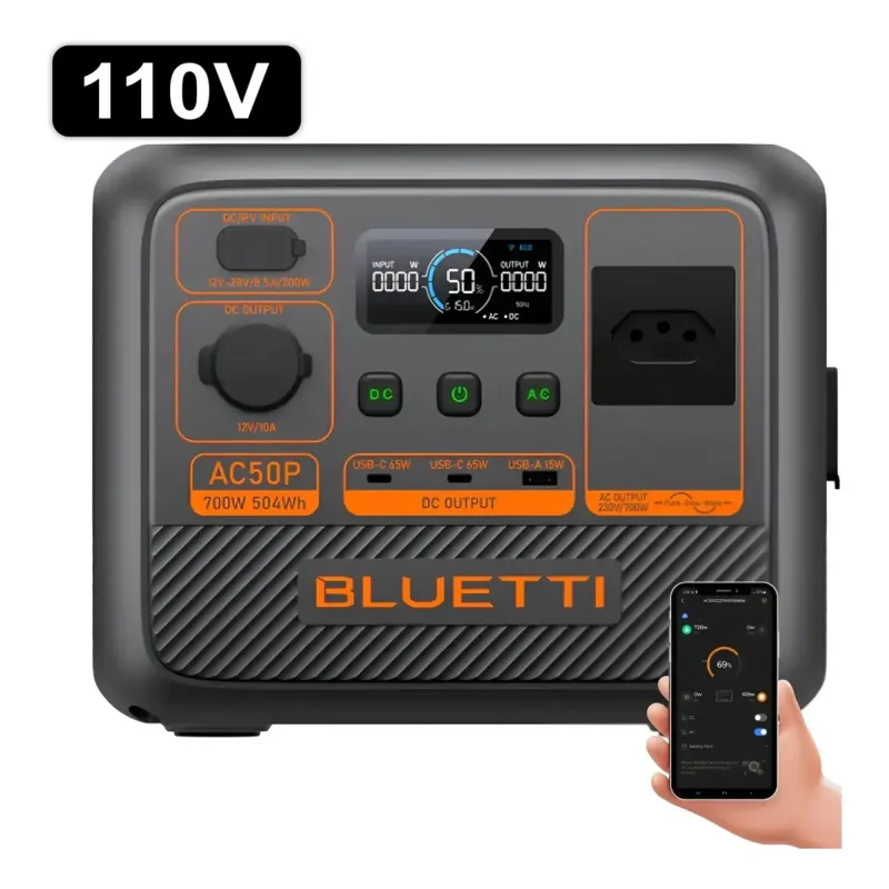 Estacao De Energia Portatil Bluetti Ac50p 504wh 700w
