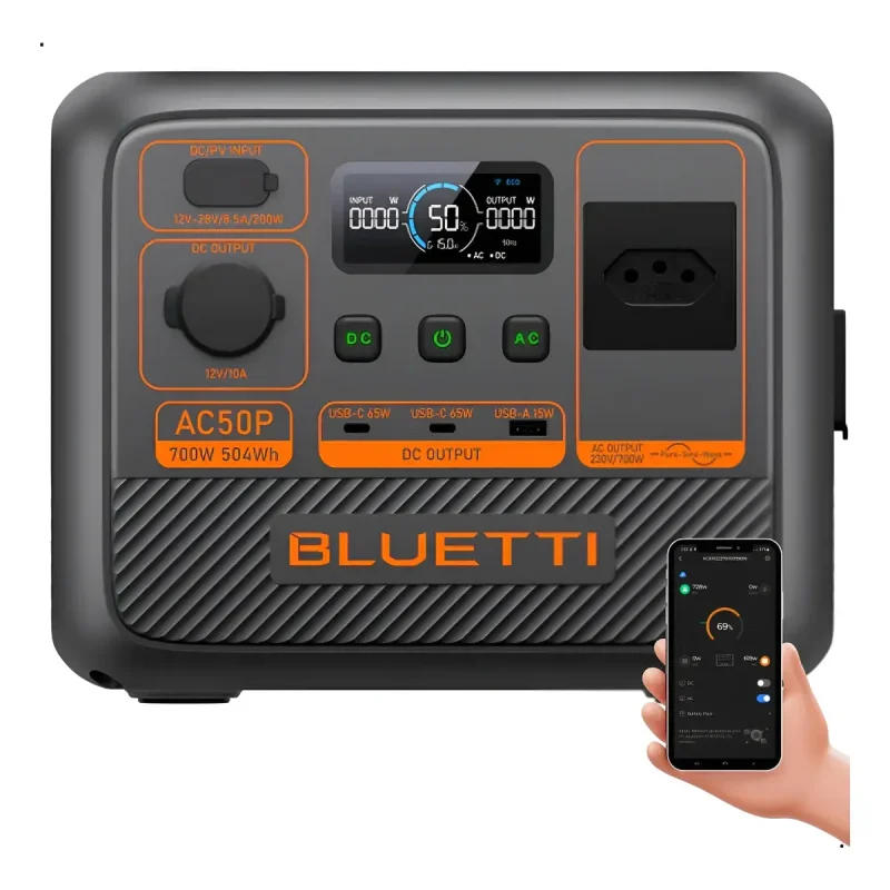 Estação de Energia Portátil Bluetti AC50P 504Wh 700W (110v)