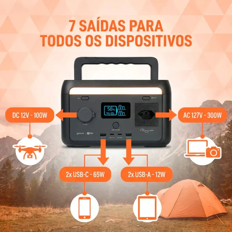Estacao De Energia Portatil Geonav 300w 2048wh