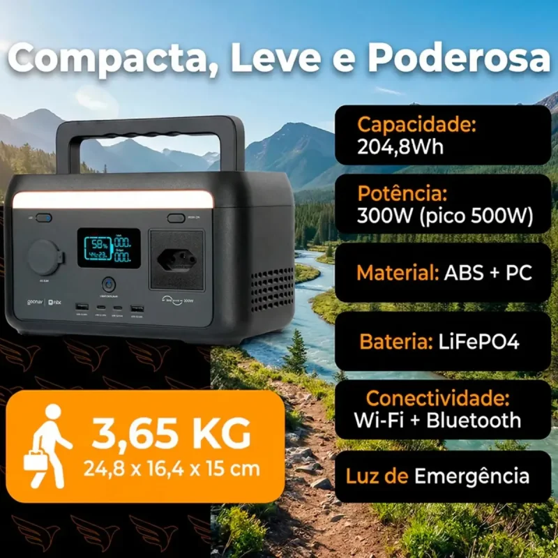 Estacao De Energia Portatil Geonav 300w 2048wh