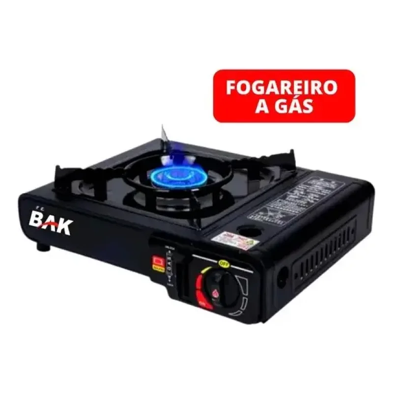 Fogareiro Fogao Portatil Camping 1 Boca Com Maleta Preto