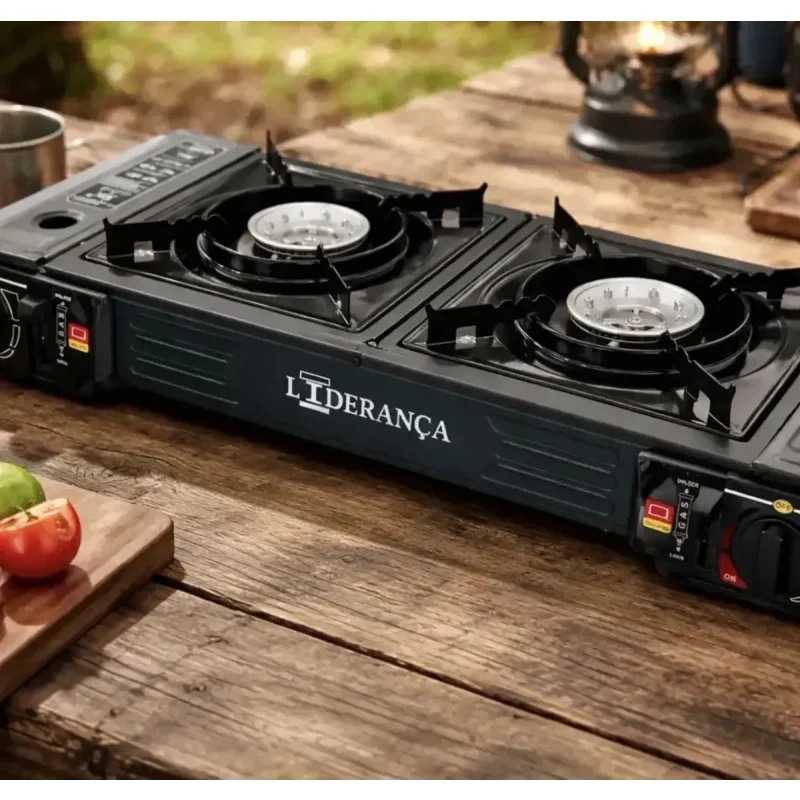 Fogareiro Portatil Frontier Kit Camping Com Macarico E 4 Refis