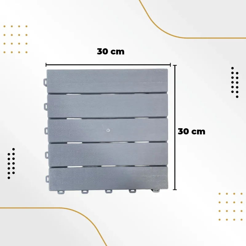 Kit 12 Deck Modular Plastico Encaixe Rapido 30x30