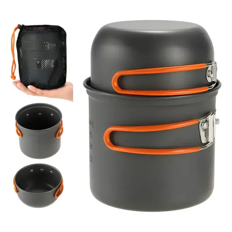 Kit de Panelas para Camping e Trekking em Alumínio Anodizado