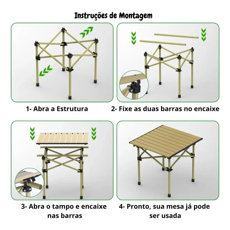 Estrutura desmontável em liga de alumínio da mesa de camping USD