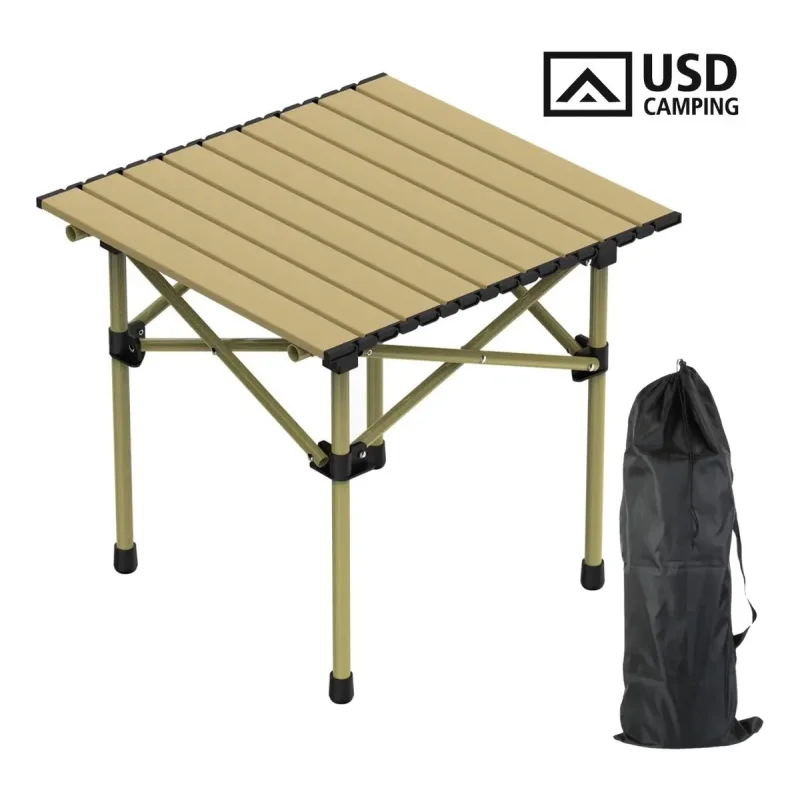 Mesa de camping dobrável portátil de alumínio USD montada para acampamento e praia