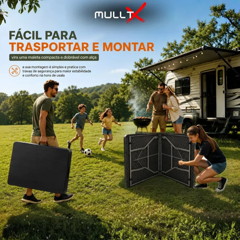 Mesa Dobravel Vira Maleta Mulltx 180m Preta