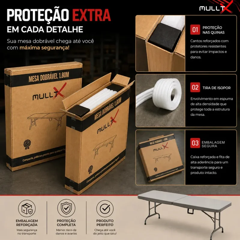 Mesa Dobravel Vira Maleta Mulltx 180m Preta