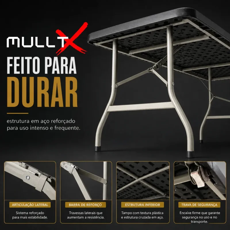 Mesa Dobravel Vira Maleta Mulltx 180m Preta