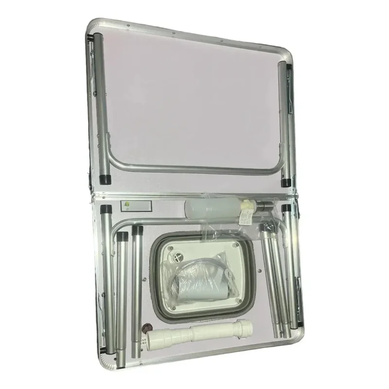 Mesa Pia Retratil Dobravel Campglez Aluminio E Mdf 80 Cm