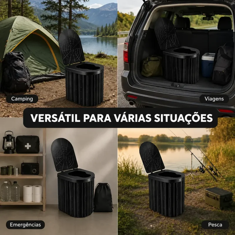 Vaso Banheiro Quimico Portatil Dobravel Auxom Camping