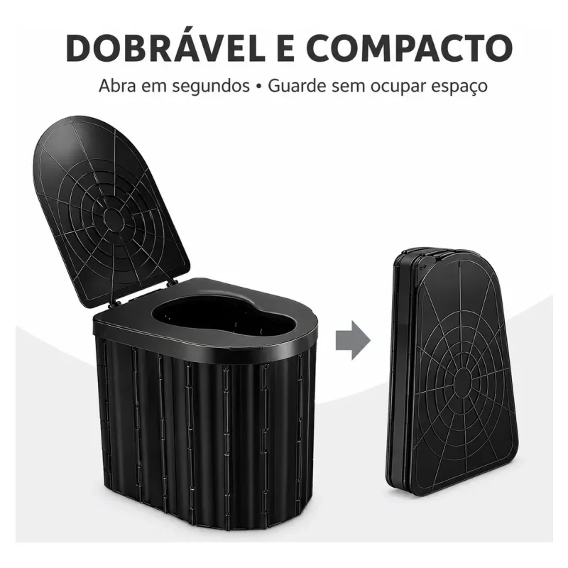 Vaso Banheiro Quimico Portatil Dobravel Auxom Camping