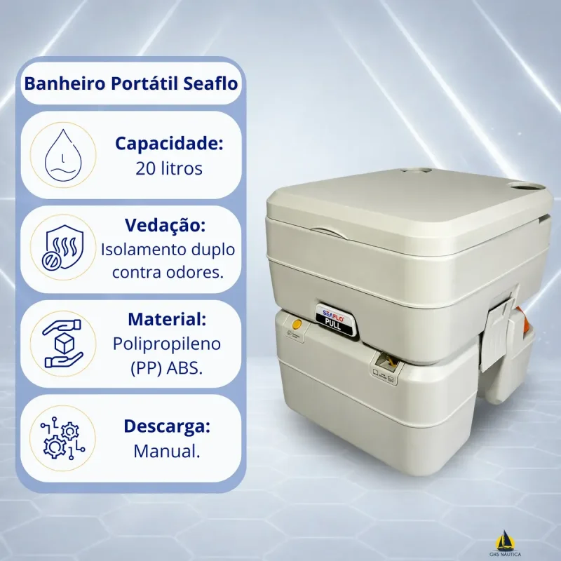 Vaso Sanitario Portatil Quimico Seaflo 20l Premium