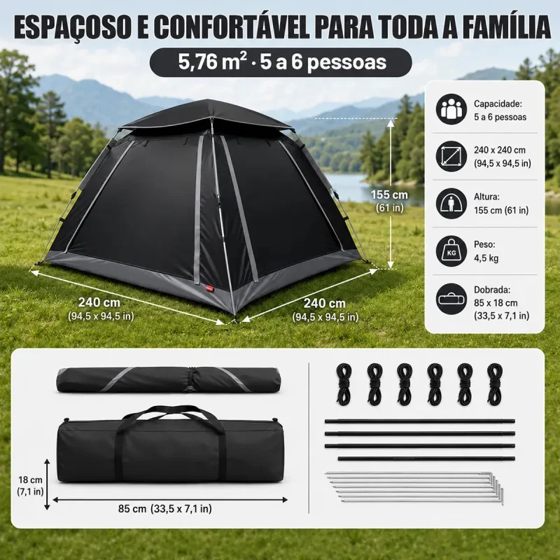 Barraca Automatica Aweshine 5 A 8 Pessoas Impermeavel Uv