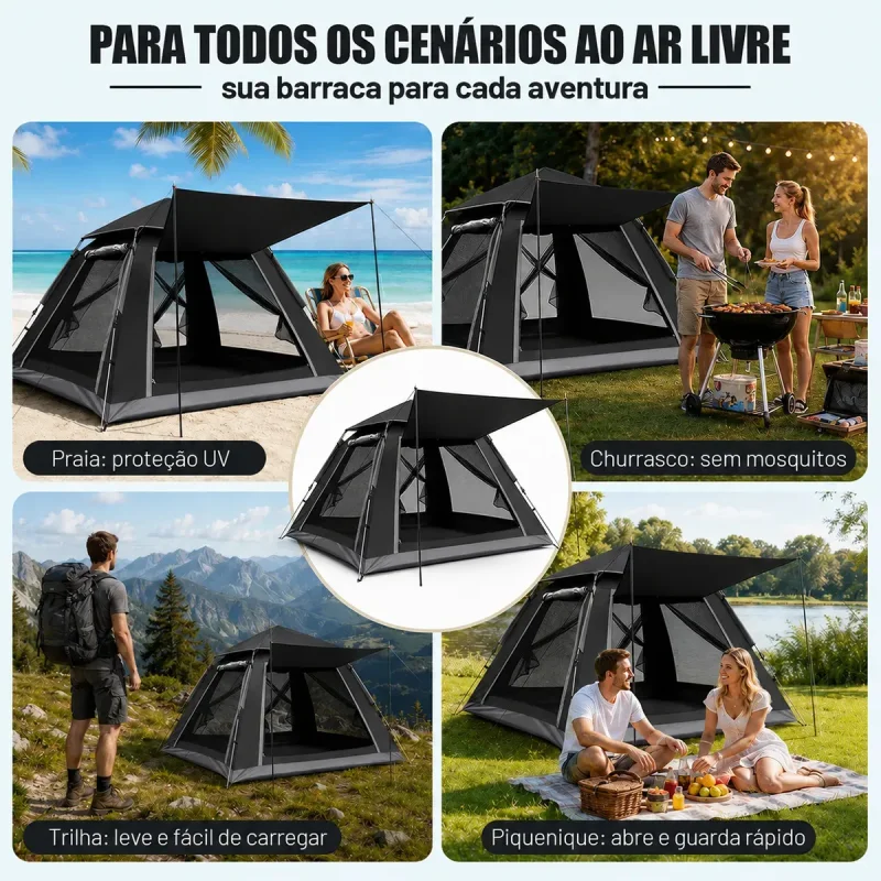 Barraca Automatica Aweshine 5 A 8 Pessoas Impermeavel Uv
