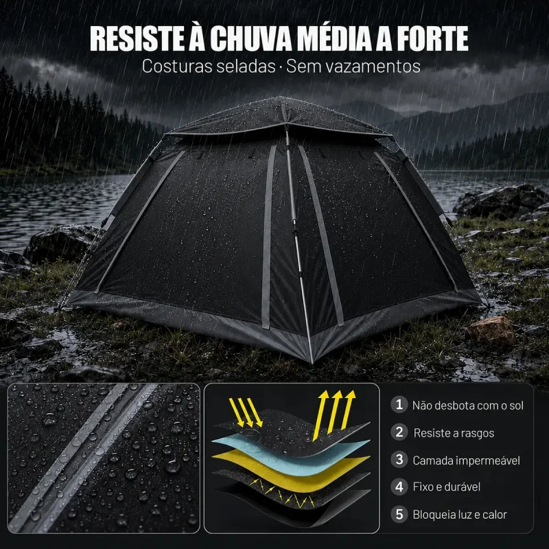 Barraca Automatica Aweshine 5 A 8 Pessoas Impermeavel Uv