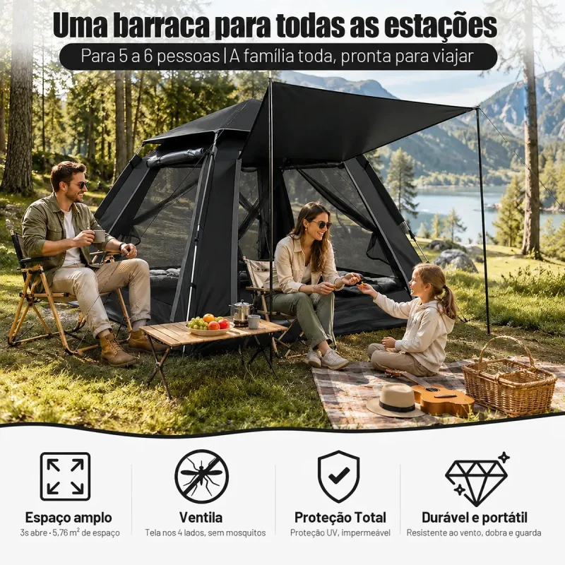 Barraca Automatica Aweshine 5 A 8 Pessoas Impermeavel Uv