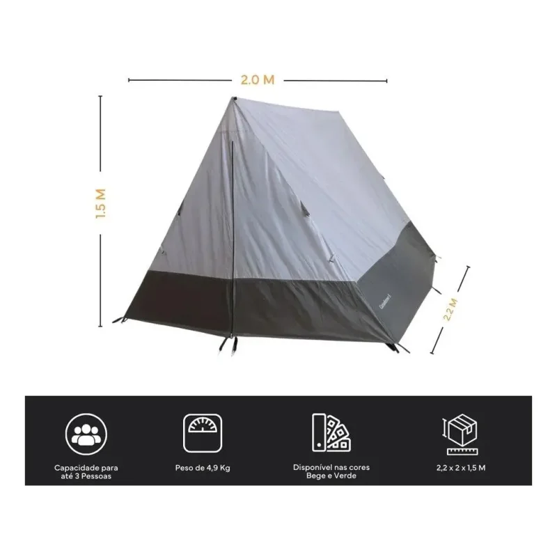 Barraca Camping Canadense 3 Pessoas Nautika 2000mm