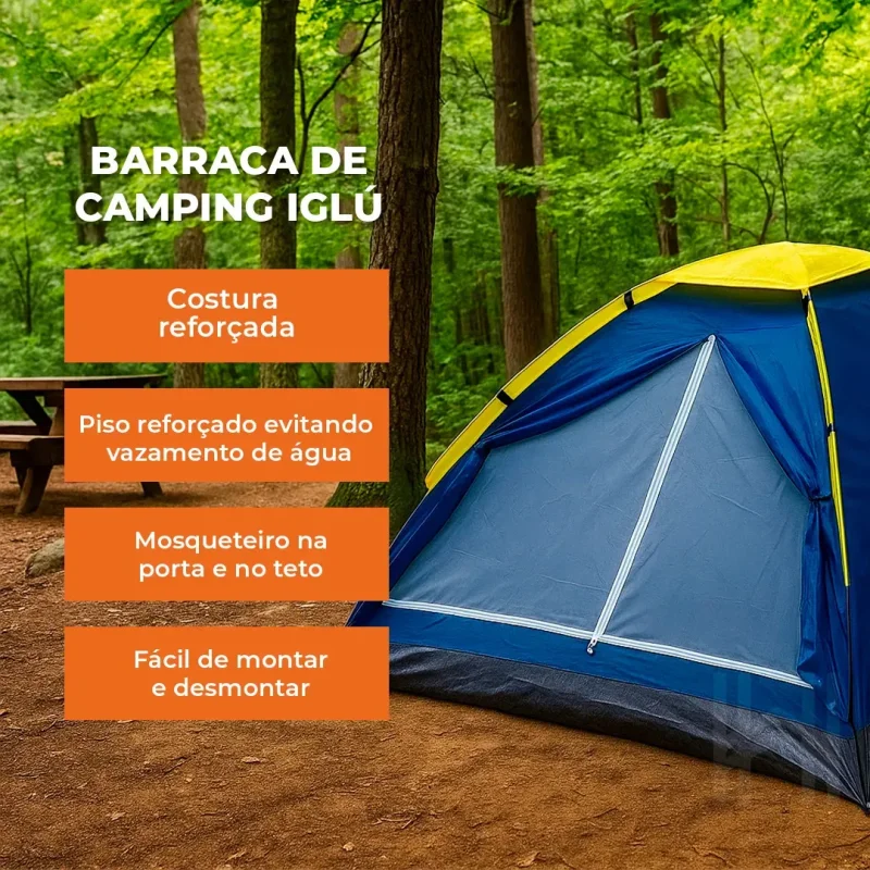 Barraca Camping Iglu 4 Pessoas Homefy Azul