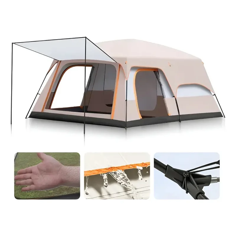Barraca De Camping Sotiay Bege 2000mm 2 Quartos E Sala