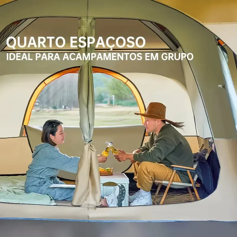 Barraca De Camping Sotiay Bege 2000mm 2 Quartos E Sala