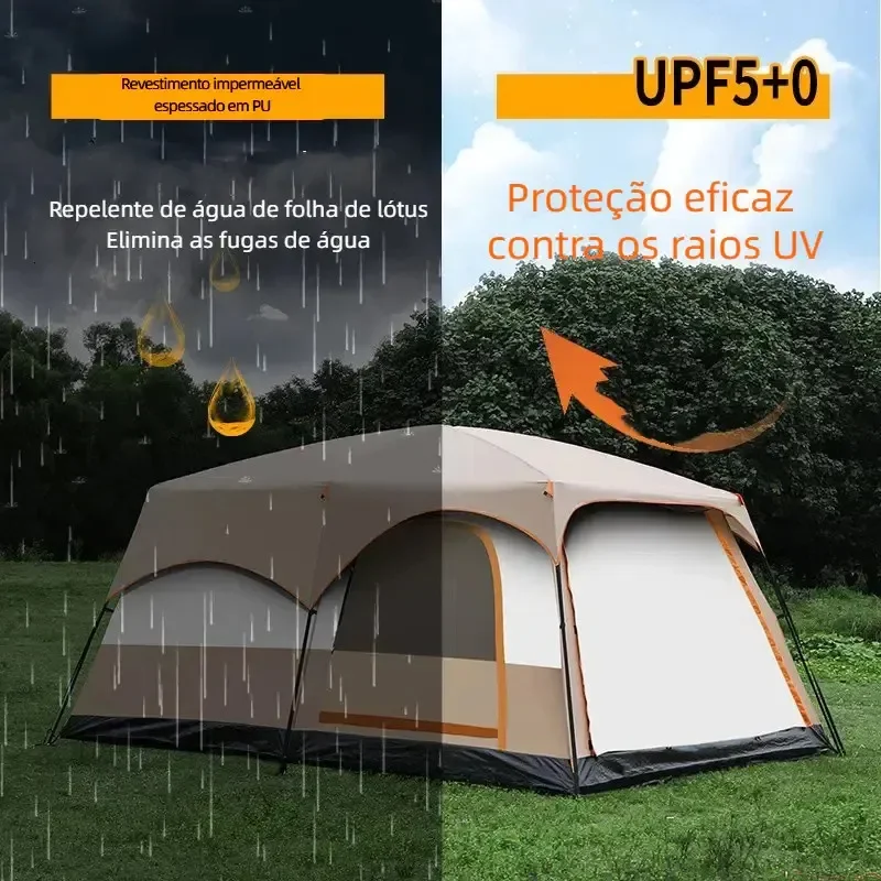 Barraca De Camping Sotiay Bege 2000mm 2 Quartos E Sala