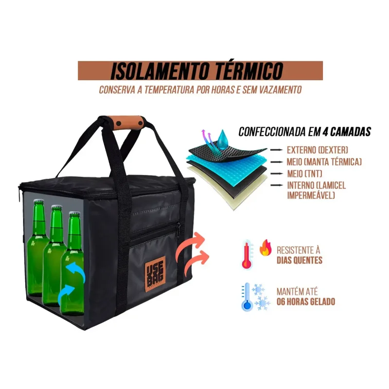 Bolsa Termica 30l Use Bag Preta Para Bebidas