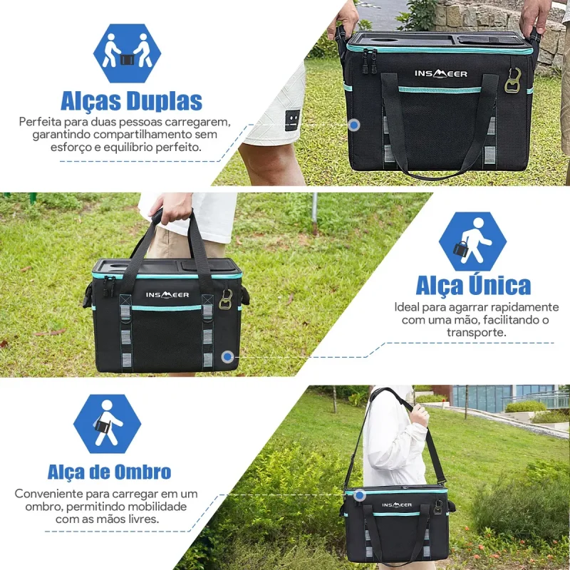 Bolsa Termica Insmeer Dobravel 40l Tampa Rigida 70 Latas