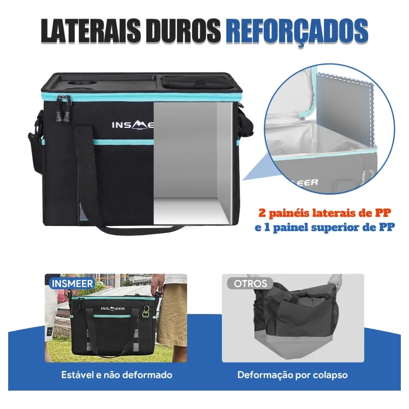 Bolsa Termica Insmeer Dobravel 40l Tampa Rigida 70 Latas