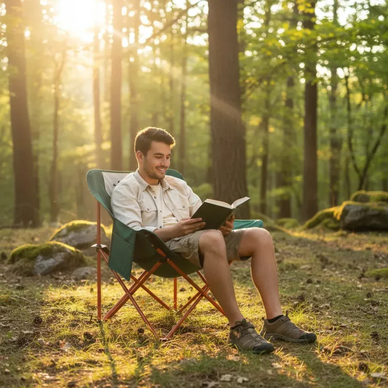 Cadeira De Camping Joyfox Lua Acolchoada Reforcada Portatil