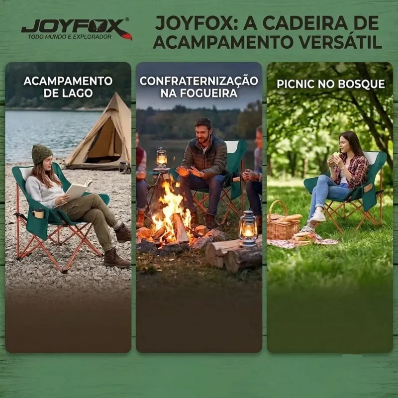 Cadeira De Camping Joyfox Lua Acolchoada Reforcada Portatil