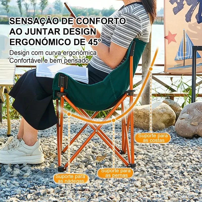 Cadeira De Camping Joyfox Lua Acolchoada Reforcada Portatil
