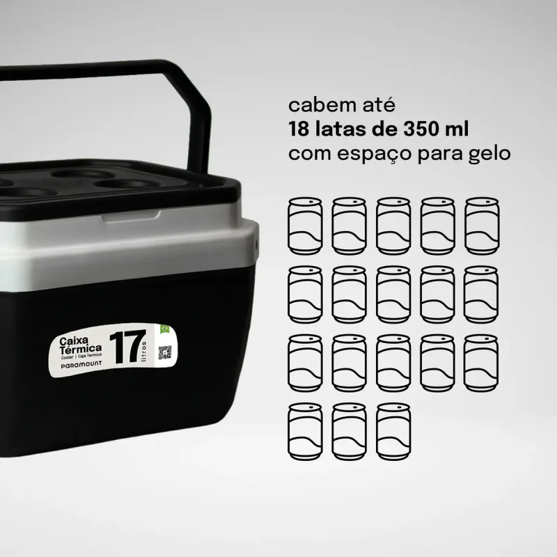 Caixa Termica 17 Litros Paramount Cooler Praia E Lazer