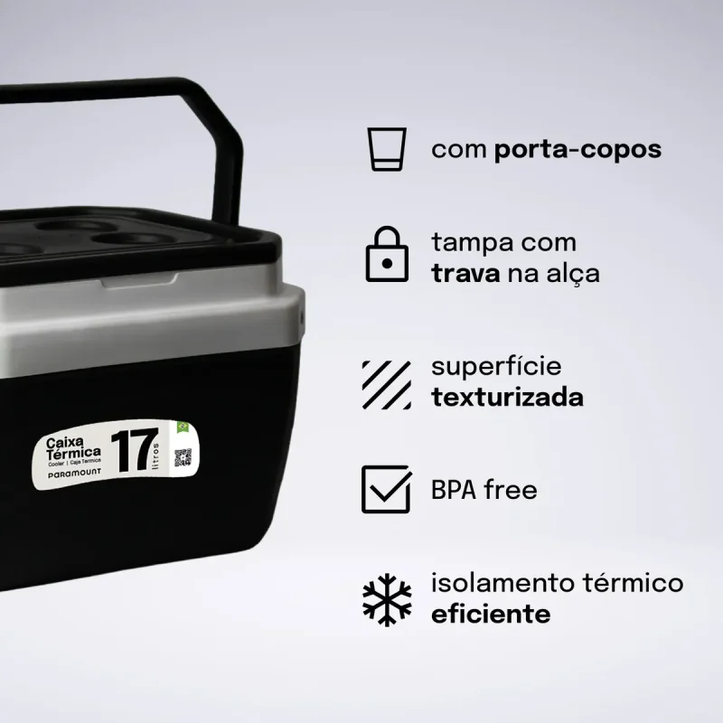 Caixa Termica 17 Litros Paramount Cooler Praia E Lazer
