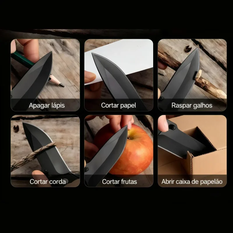 Canivete Tatico Dobravel De Metal Para Camping E Trilhas