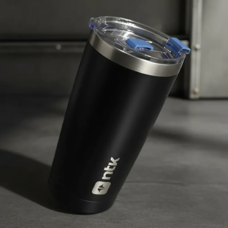 Copo Termico Ntk Preto Aco Inox Com Tampa