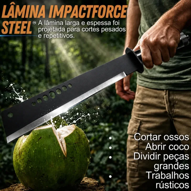 Facao Grande Tatico Aco Inox 48cm Full Tang Com Bainha