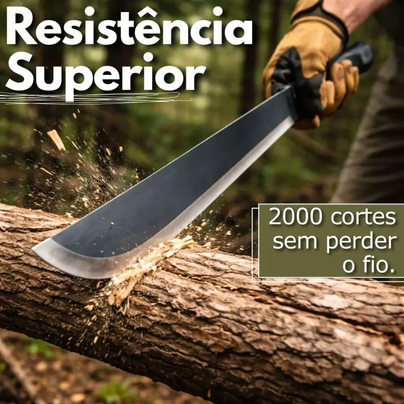 Facao Tatico Full Tang 54cm Aco Inox Com Bainha