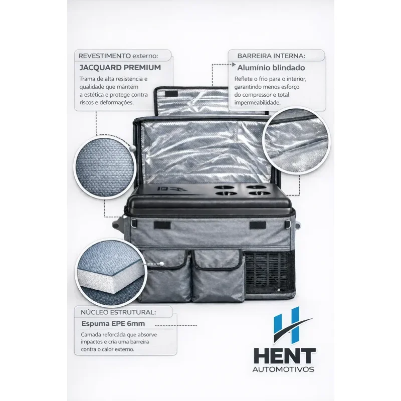 Geladeira Portatil Camping 42l Com Capa Termica Impermeavel