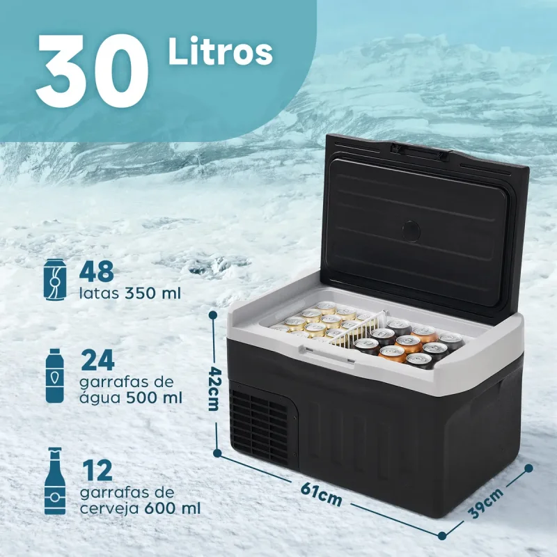 Geladeira Portatil Kookin 30l Compressor 12v24vbivolt